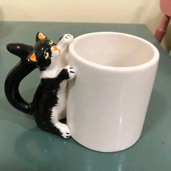 Cat handle tea/coffee ceramic mug - Picture 1 of 7